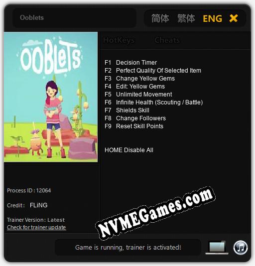 Ooblets: Cheats, Trainer +9 [FLiNG]