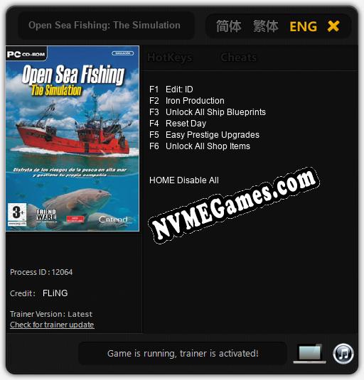 Open Sea Fishing: The Simulation: Treinador (V1.0.30)