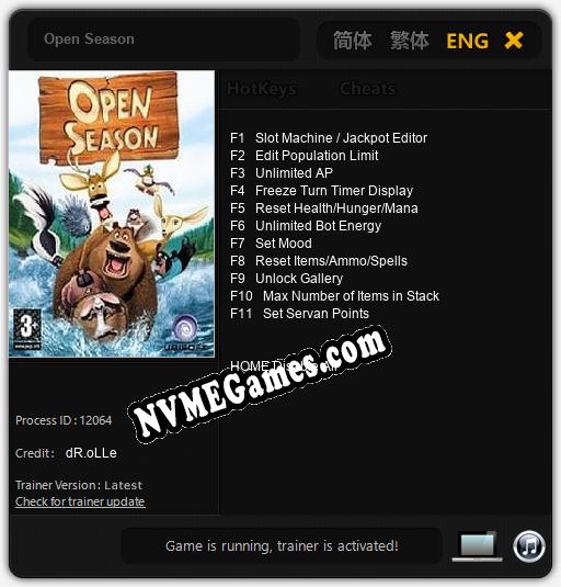 Open Season: Cheats, Trainer +11 [dR.oLLe]