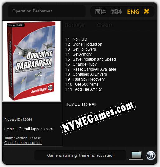 Operation Barbarosa: Cheats, Trainer +11 [CheatHappens.com]