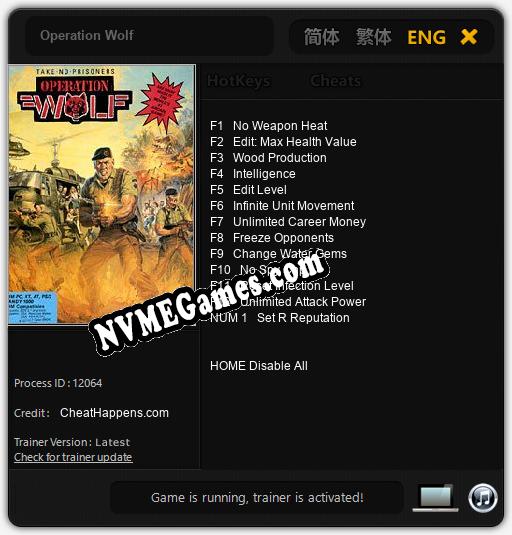 Operation Wolf: Cheats, Trainer +13 [CheatHappens.com]