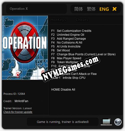 Operation X: Treinador (V1.0.46)