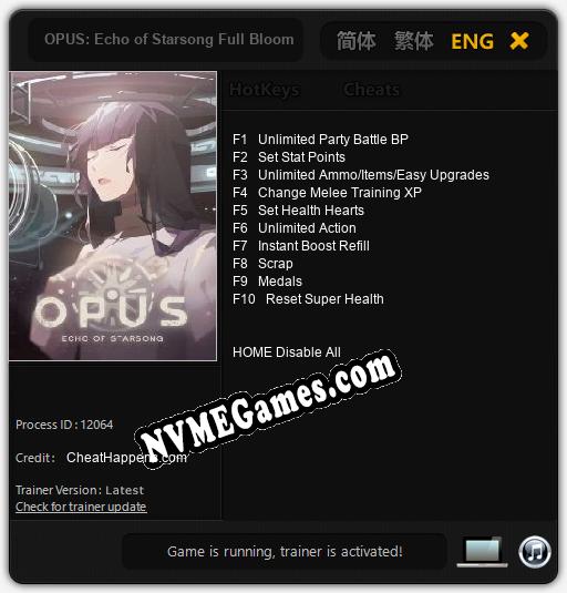 OPUS: Echo of Starsong Full Bloom Edition: Trainer +10 [v1.7]