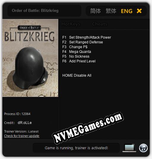 Order of Battle: Blitzkrieg: Cheats, Trainer +6 [dR.oLLe]