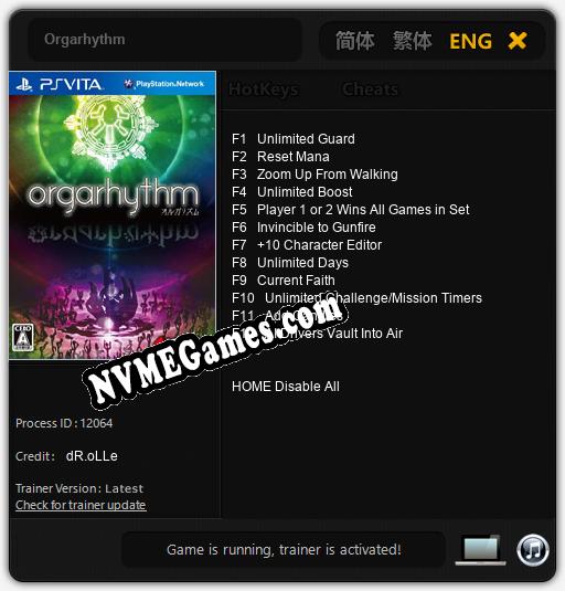 Orgarhythm: Trainer +12 [v1.9]