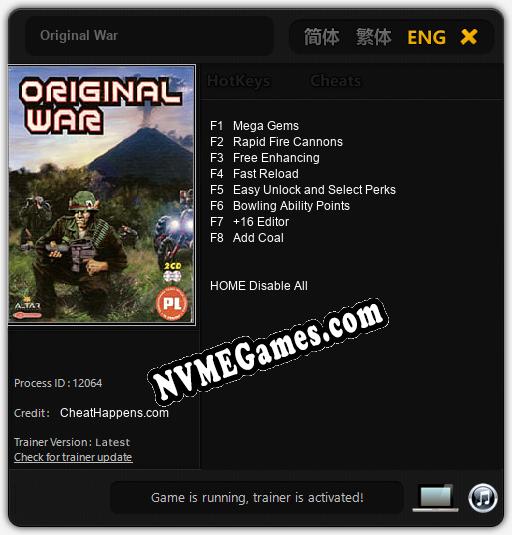 Original War: Cheats, Trainer +8 [CheatHappens.com]