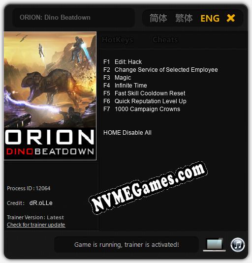 ORION: Dino Beatdown: Treinador (V1.0.75)