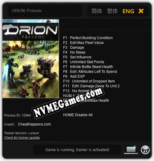 ORION: Prelude: Trainer +14 [v1.5]