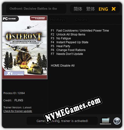 Ostfront: Decisive Battles in the East: Treinador (V1.0.45)