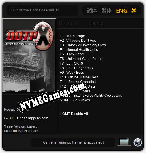 Out of the Park Baseball 10: Treinador (V1.0.77)