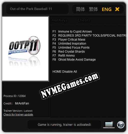 Treinador liberado para Out of the Park Baseball 11 [v1.0.3]