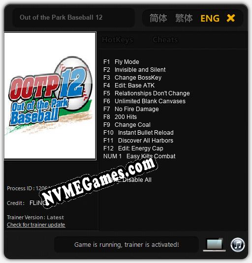 Out of the Park Baseball 12: Cheats, Trainer +13 [FLiNG]