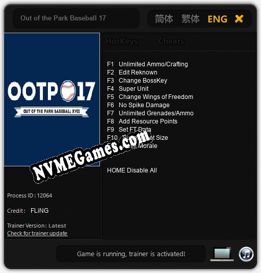 Out of the Park Baseball 17: Trainer +11 [v1.4]