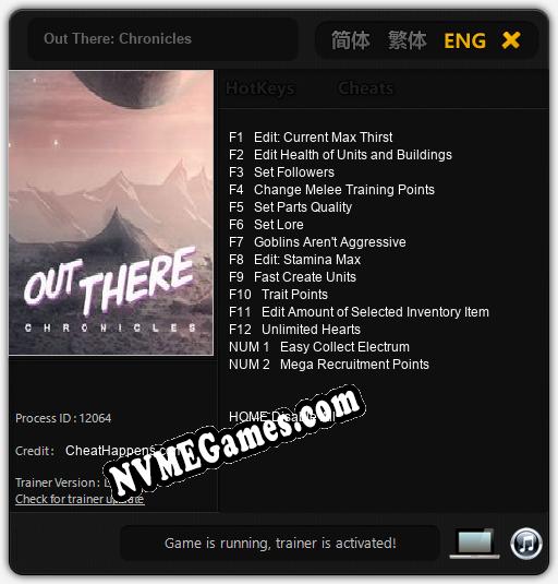 Out There: Chronicles: Cheats, Trainer +14 [CheatHappens.com]