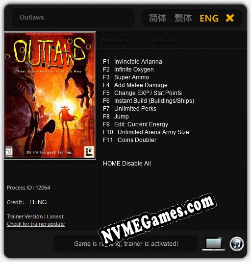 Outlaws: Trainer +11 [v1.6]