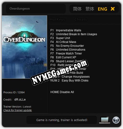 Overdungeon: Cheats, Trainer +14 [dR.oLLe]