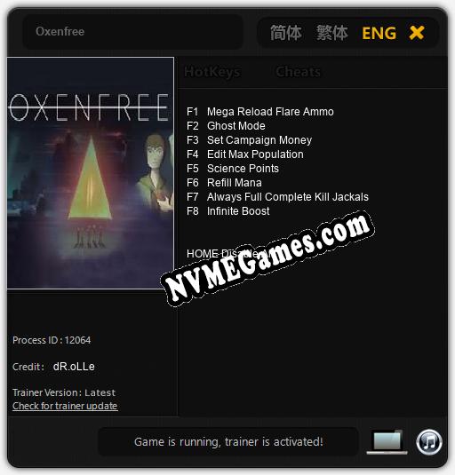 Oxenfree: Cheats, Trainer +8 [dR.oLLe]