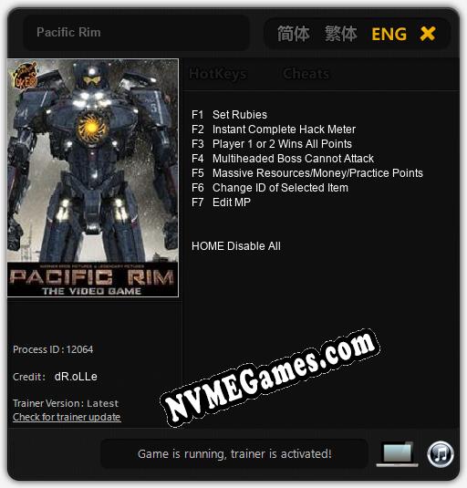 Pacific Rim: Cheats, Trainer +7 [dR.oLLe]