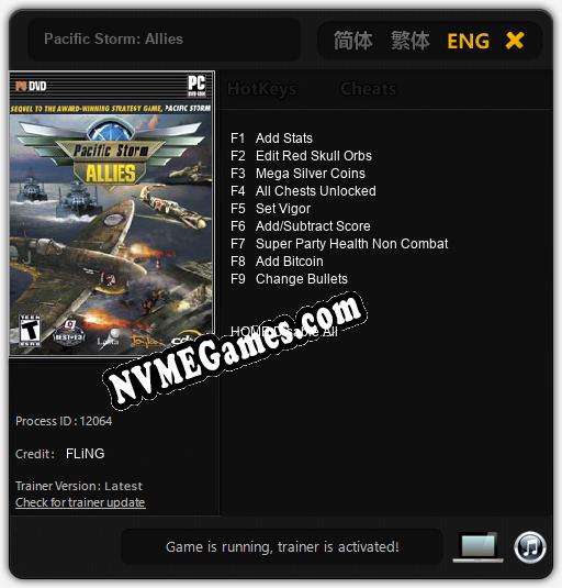 Treinador liberado para Pacific Storm: Allies [v1.0.8]