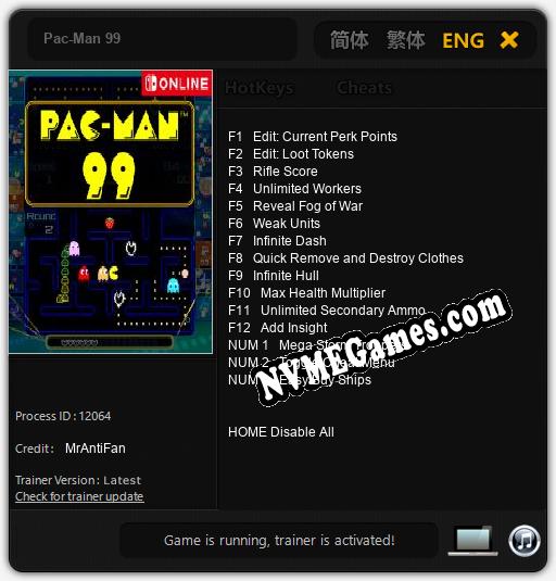 Pac-Man 99: Treinador (V1.0.58)