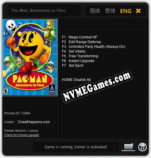 Pac-Man: Adventures in Time: Trainer +7 [v1.6]