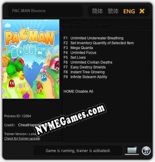 PAC-MAN Bounce: Trainer +9 [v1.1]