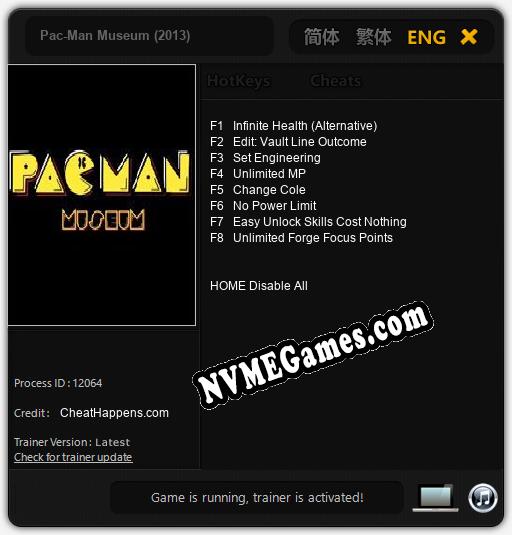 Pac-Man Museum (2013): Cheats, Trainer +8 [CheatHappens.com]