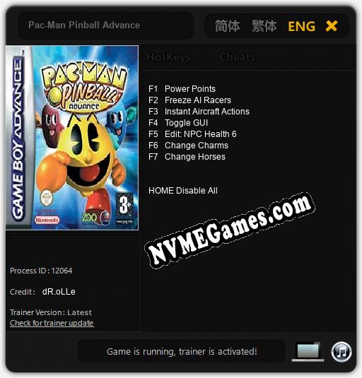 Treinador liberado para Pac-Man Pinball Advance [v1.0.6]