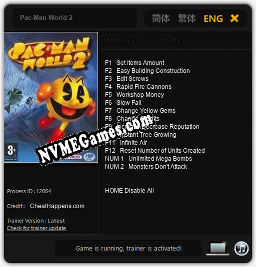 Pac-Man World 2: Cheats, Trainer +14 [CheatHappens.com]