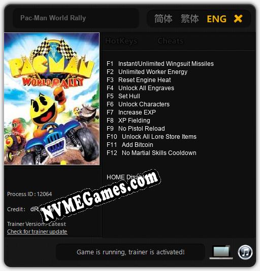 Pac-Man World Rally: Cheats, Trainer +12 [dR.oLLe]