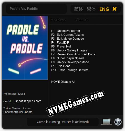 Treinador liberado para Paddle Vs. Paddle [v1.0.6]