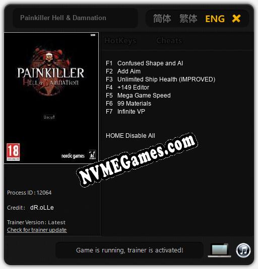 Painkiller Hell & Damnation: Treinador (V1.0.35)