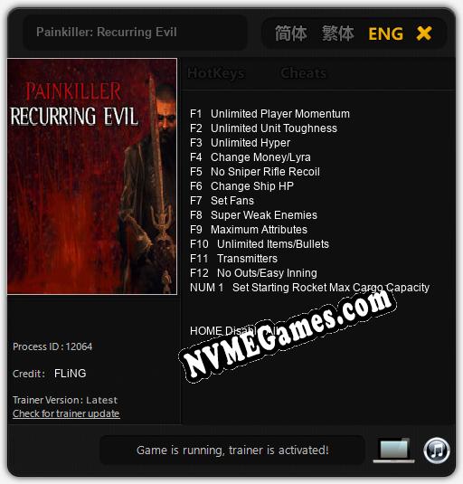 Painkiller: Recurring Evil: Cheats, Trainer +13 [FLiNG]