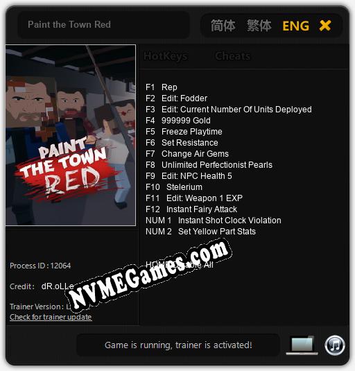 Paint the Town Red: Cheats, Trainer +14 [dR.oLLe]