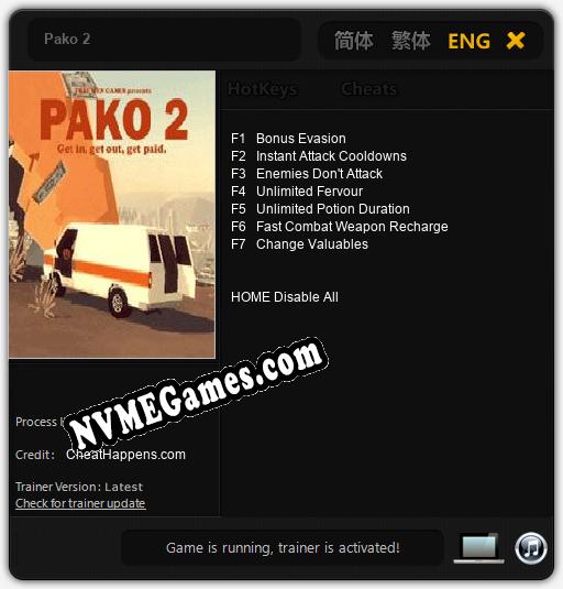 Pako 2: Trainer +7 [v1.6]