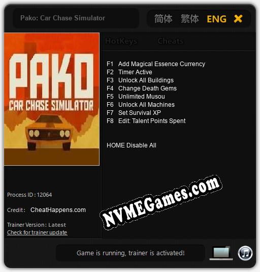 Pako: Car Chase Simulator: Treinador (V1.0.74)