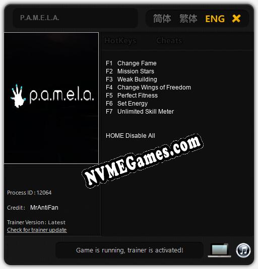 P.A.M.E.L.A.: Trainer +7 [v1.9]