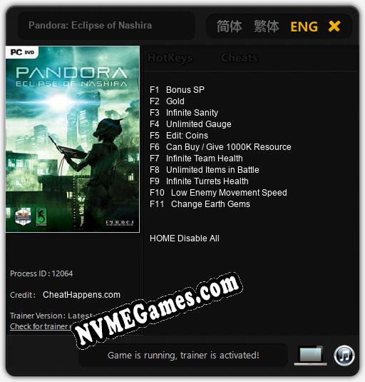 Pandora: Eclipse of Nashira: Cheats, Trainer +11 [CheatHappens.com]