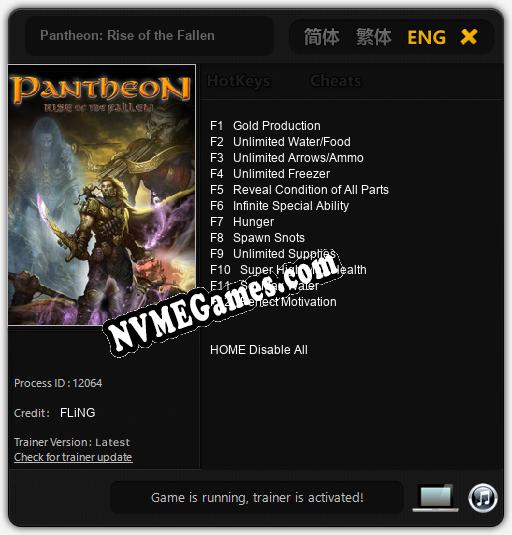 Pantheon: Rise of the Fallen: Treinador (V1.0.44)