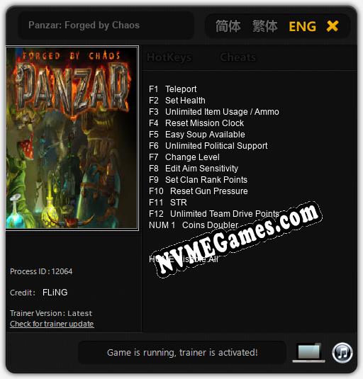 Treinador liberado para Panzar: Forged by Chaos [v1.0.9]