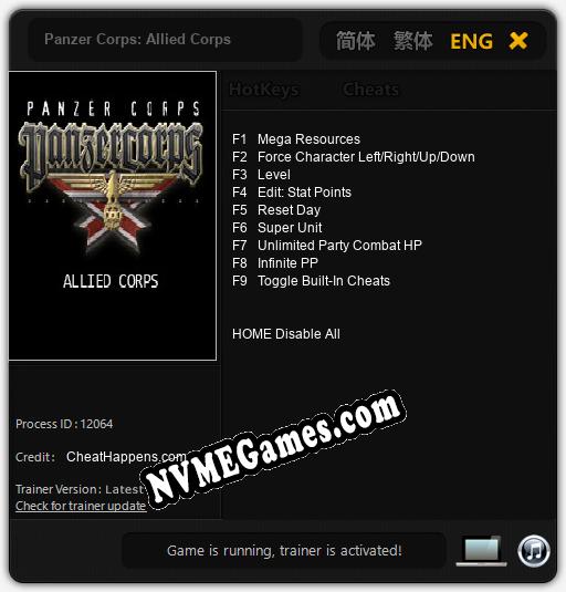 Panzer Corps: Allied Corps: Cheats, Trainer +9 [CheatHappens.com]