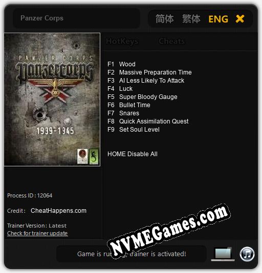 Panzer Corps: Cheats, Trainer +9 [CheatHappens.com]