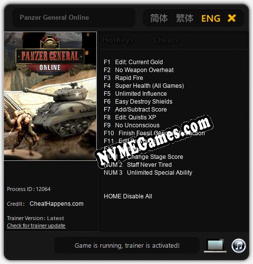 Treinador liberado para Panzer General Online [v1.0.1]