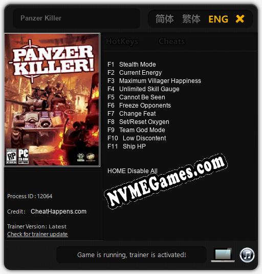 Panzer Killer: Cheats, Trainer +11 [CheatHappens.com]