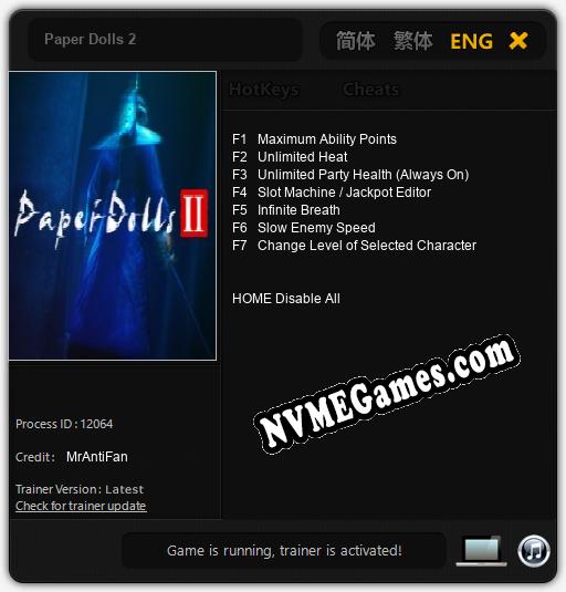 Paper Dolls 2: Cheats, Trainer +7 [MrAntiFan]