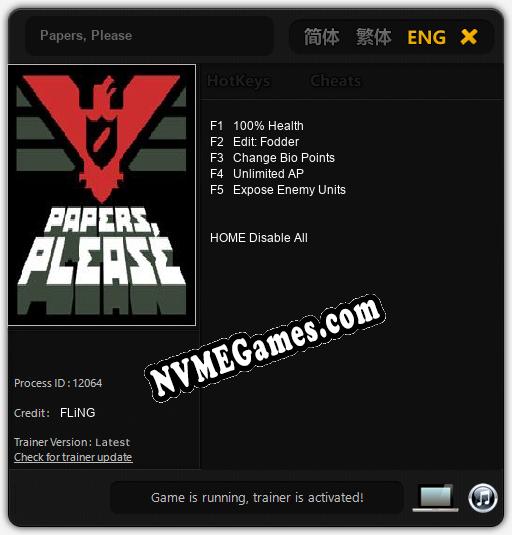 Papers, Please: Treinador (V1.0.31)