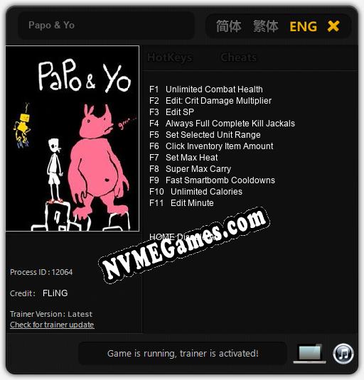 Papo & Yo: Trainer +11 [v1.2]