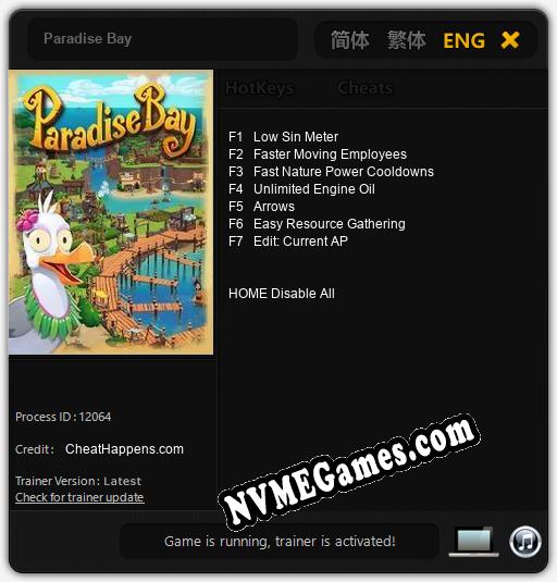 Paradise Bay: Trainer +7 [v1.3]