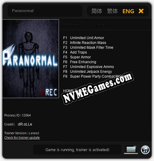 Paranormal: Cheats, Trainer +9 [dR.oLLe]