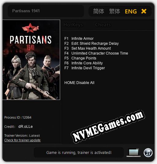 Treinador liberado para Partisans 1941 [v1.0.5]